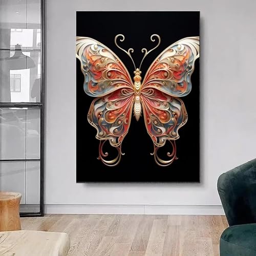 Toile papillon coloré 50x70 cm impression artistique sans cadre pour salon