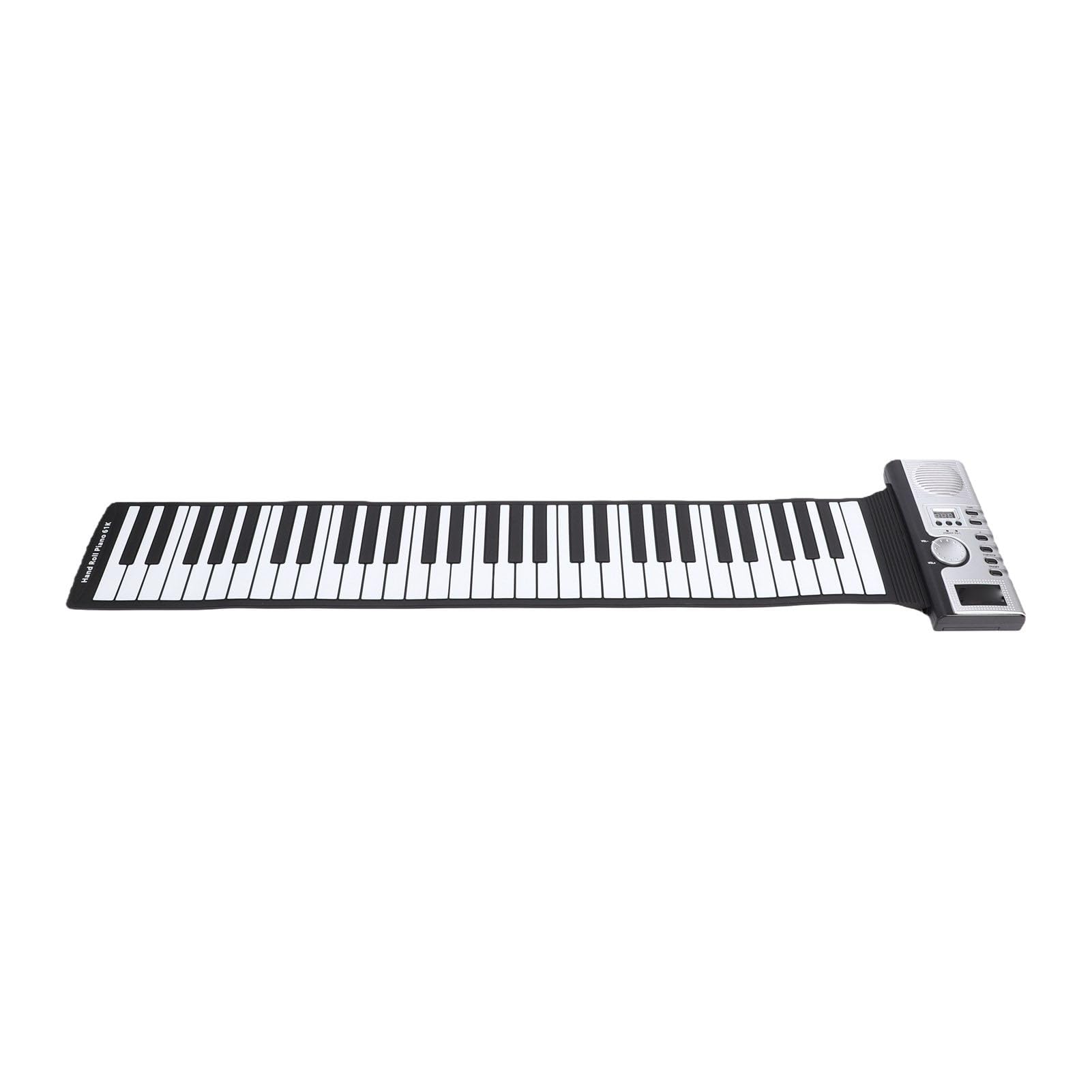Elprico Pianoforte con Tastiera Digitale Pieghevole a 61 Tasti con connettività MIDI a 128 Toni per Principianti e Appassionati di Musica