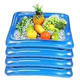 FUNOMOCYA 4 Stück Aufblasbare Eisservierbar Teiliges Transparente Eisserviertabletts für Partys Barbecues und Familienfeiern