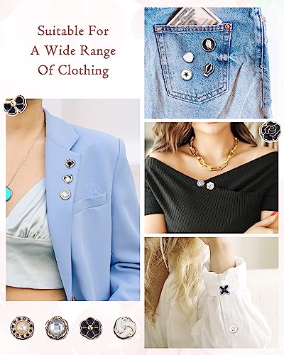 YETOOME 100 Pcs Women Shirt Brooch Pins, Mini Cover Up Enamel Safety Lapel Pins Buttons Sweater Shawl Clips for Crafts Wedding Dress DIY Project (50 Style)