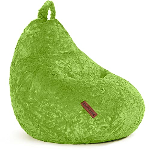 Green Bean Plüsch Sitzsack 45x45x60cm - Indoor Sitzkissen mit 120L EPS...