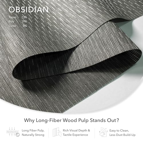 GoDear Design Shimmering Adjustable Sliding Panel Track Blinds, Vertical Window Blinds, Patio Door Blinds, Extendable Track from 45.8\" to 86\" W, Trimmable Panel Curtains Up to 96\", Obsidian