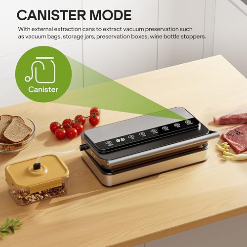 85Kpa Food Vacuum Sealer with Digital Timer, Built-in Cutter, and Storage Box - Image 4