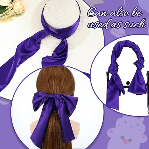 Silk Dark Purple Sash Belt 96 Inches, Bow Belt for Weddings Parties Banquets Halloween Christmas, Tie Belts for Women Matching with Skirts Jeans Shirts Skirts, Elegant and Soft Sash3