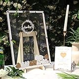 DOUXAGE White Wedding Guest Book Alternative,Rustic Wedding Book for Guests to Sign,Guest Book Frame...