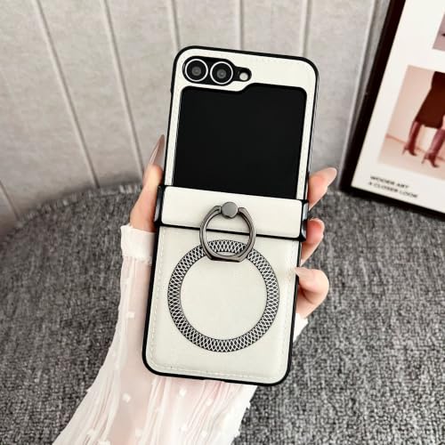 Galaxy Z Flip 5 �p �P�[�X magsafe�Ή� �����O�����X�^���h �܂肽���� PU���U�[ �M�����N�V�[ Z �t���b�v5 �g�уJ�o�[ | �}�O�l�b�g�� ���C�����X�[�d�Ή� �܂肽���ݎ��g�ѓd�b�P�[�X �����O�z���_�[ �X�^���h�@�\ �X�}�z�J�o
