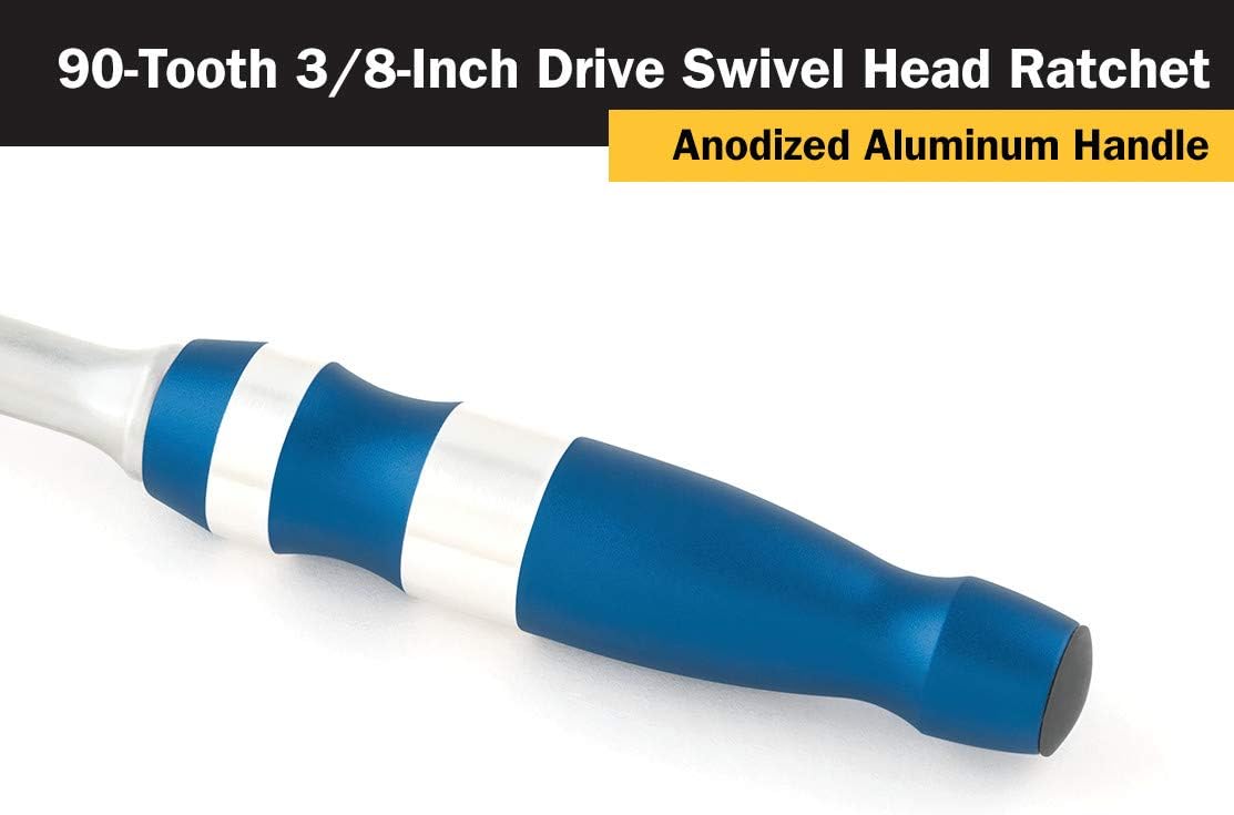 Titan 12168 3/8-Inch Drive x 10-Inch 90-Tooth Swivel Head Ratchet