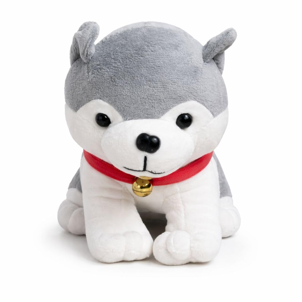 Babyjoys Cute Huskey Dog Soft Toy 25 CM Grey