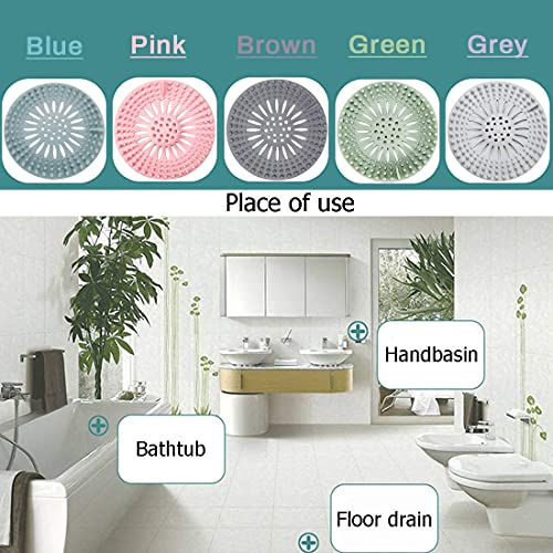 Hair Catcher Rubber Stopper Shower Drain Covers For Bathroom, Bathtub, Handbasin, Tub, Kitchen, Sink, Strainer, Sewer, Plug, Filter, Trap, Home, Drain Protectors, Easy To Install And Clean 5 Pack #TOP6
