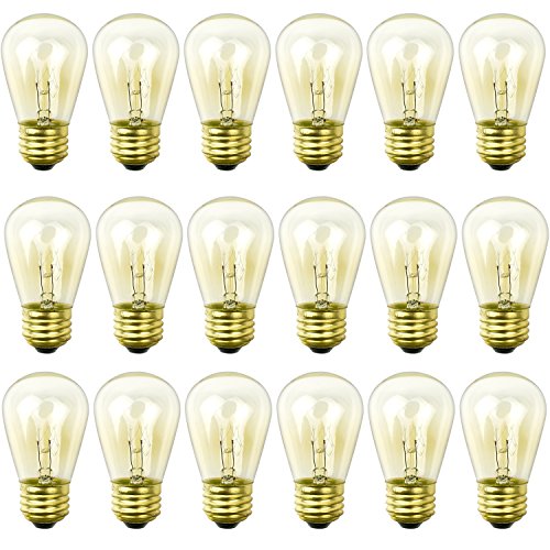 Newhouse Lighting S14INC18 S14INC6-3 Outdoor Weatherproof S14 Incandescent Replacement String Light Bulbs | Standard Base | 18-Pack, Clear, 18 Piece