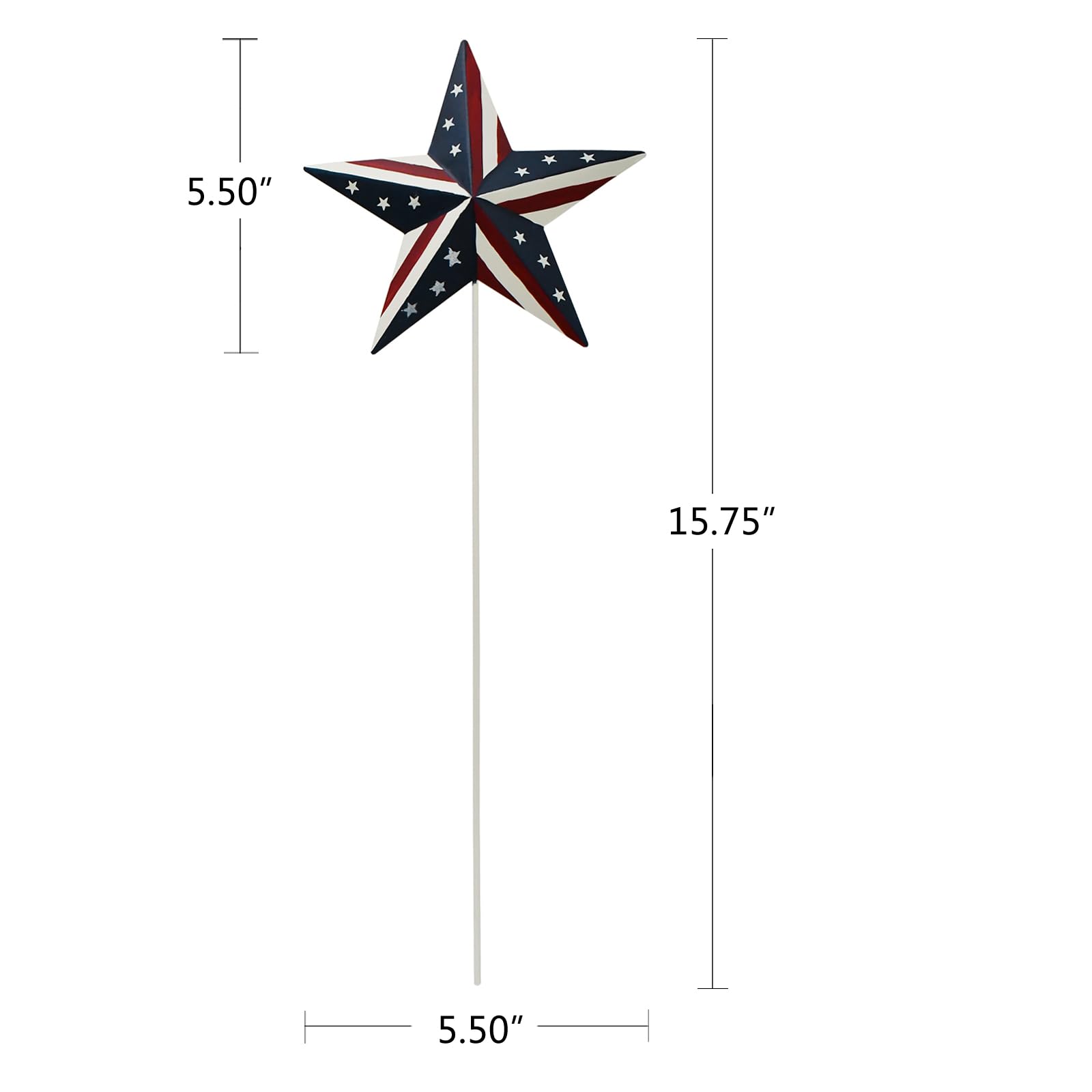 Otoolling 8 Metall-Stern Gartenstecker – Patriotisches US-Flaggen-Design, Je 41,9 Cm Hoch – Für 4. Juli, Unabhängigkeitstag & Dekoration