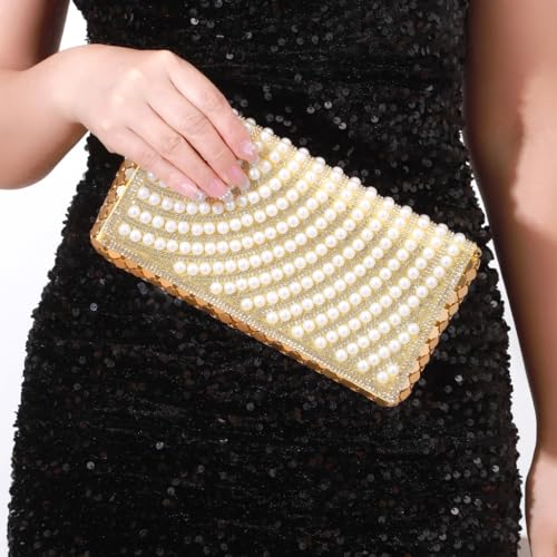 Sac de soirée avec chaîne amovible et perles de mariage - 3