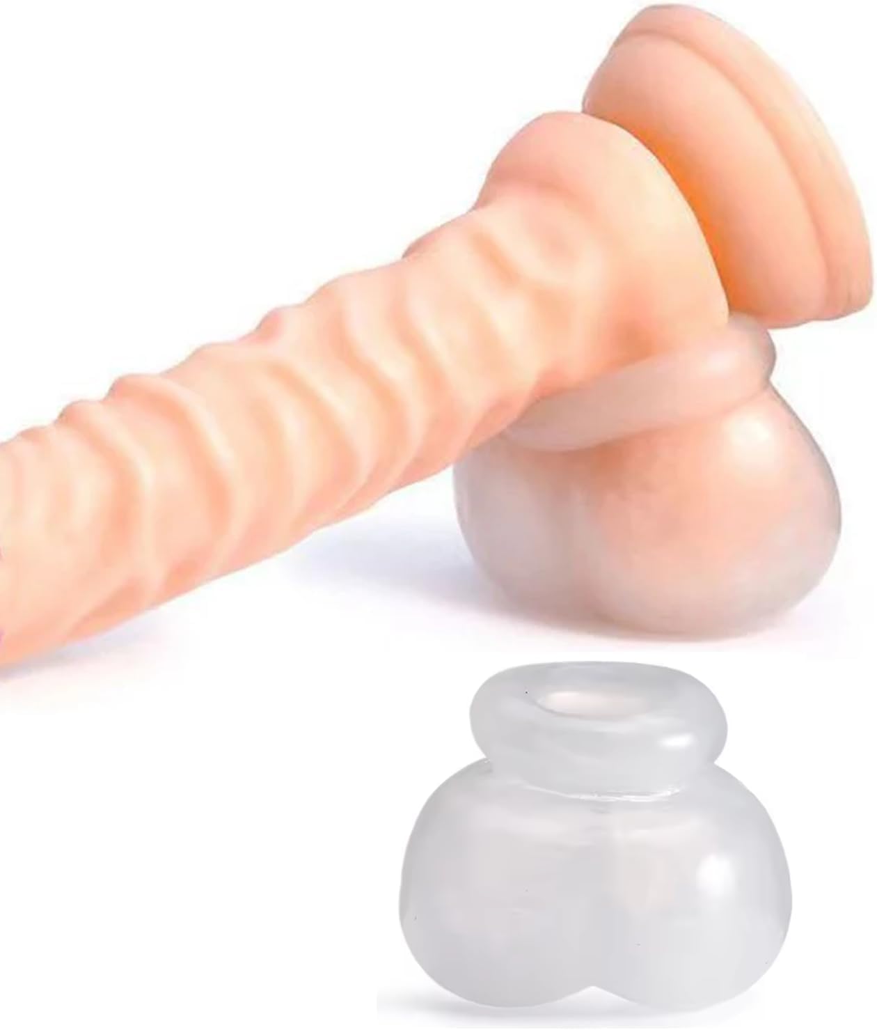 BDSM Testicle Toys Male Chastity Male Sex Toy, Soft Silicone Penis Sleeve Sex Bondage Restraints Cock Ring Men Sex Toy, Penis Ring Extender Testicles Stretcher Trainer Adult Sex Toys for Couples Men