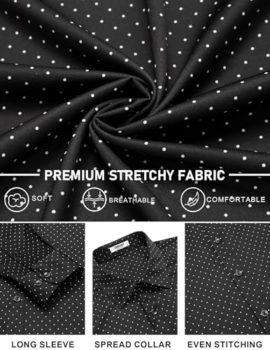 Image of COOFANDY Mens Stretch Dress Shirts Long Sleeve Button Down Shirt Regular Fit Formal Business Shirts