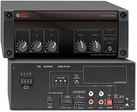 Radio Design Labs RDL 35 Watt Mixer Amplifier - 25 V, 70 V, 100 V Outputs (HD-MA35A)