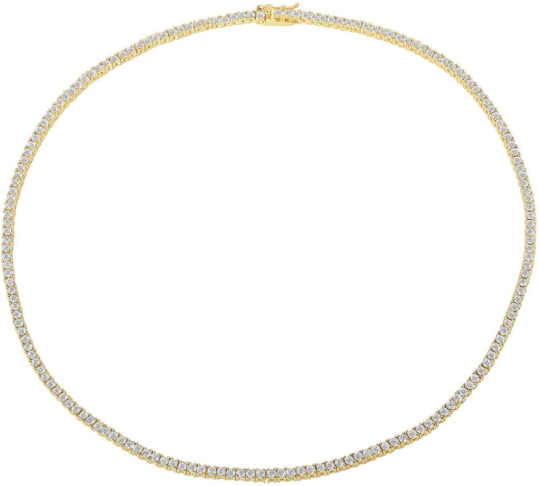 NYC SterlingWomen's Magnificent 2mm Round Cubic Zirconia Tennis Necklace