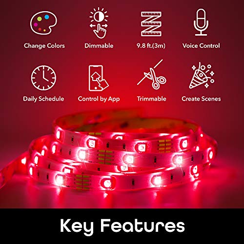 Image of Geeni Prisma Strip Smart LED Strip Lights, Indoor /Outdoor Adhesive, 9.8 ft. | Adhesive mount, Alexa & Google Home compatible, no hub required, 3m light strips