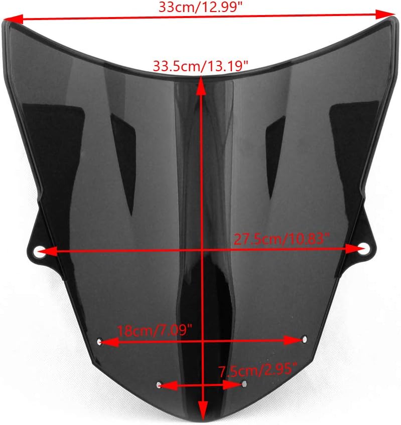 Motorcycle Windshield Windscreen ABS Plastic for Kawasaki ZX6R 2009-2022, ZX10R 2008-2010