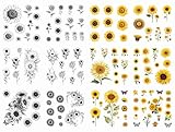Dopetattoo Sunflower Temporary Tattoo Realistic Sunflowers Fake tattoos for Women Girls Adults