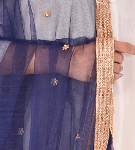 Image of YOUTHQUAKE Women's Embroidered Net Dupatta