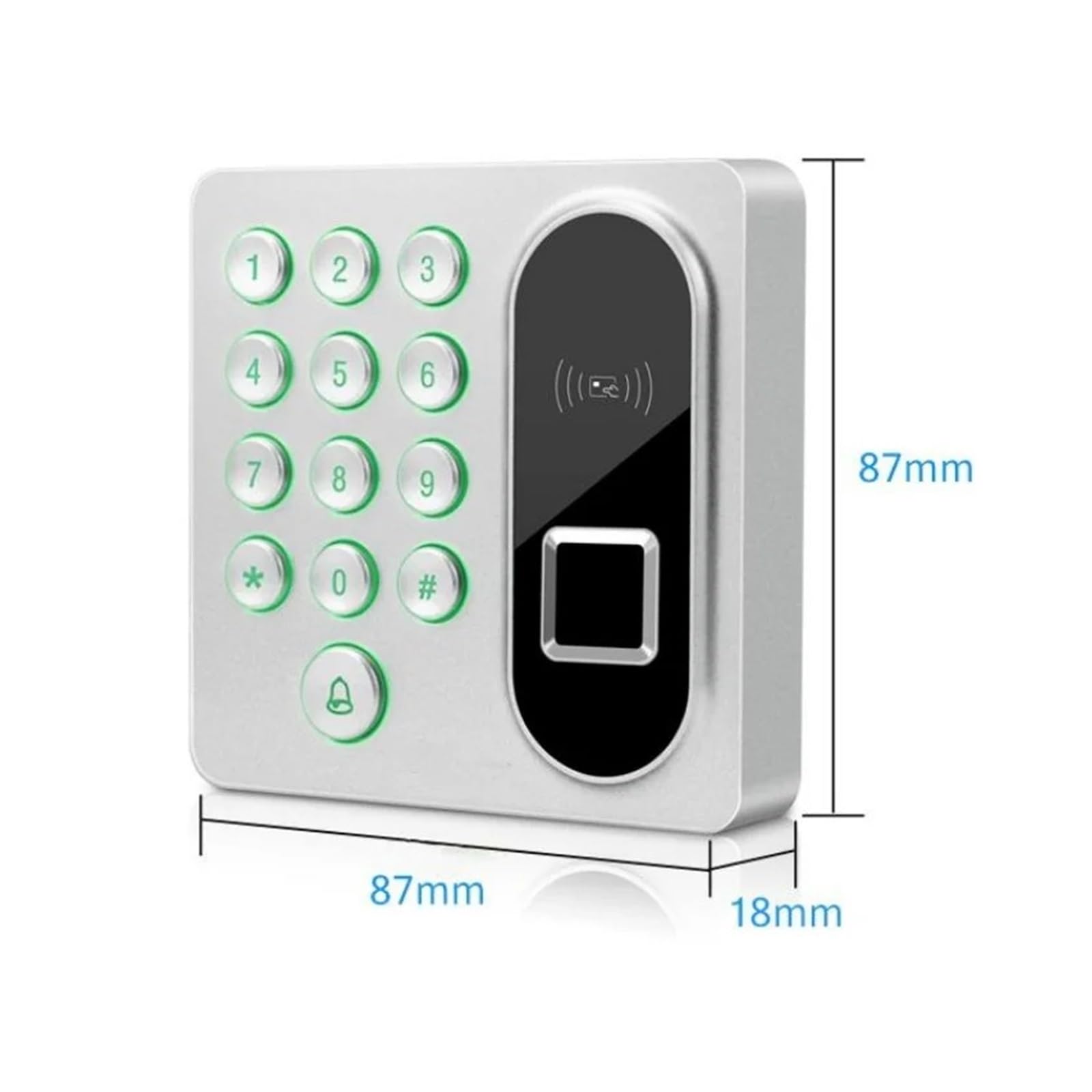Sistema di controllo accessi autonomo con password e scheda impronte digitali, campanello, allarme, dispositivo sicurezza elettrico, Maggiore sicurezza