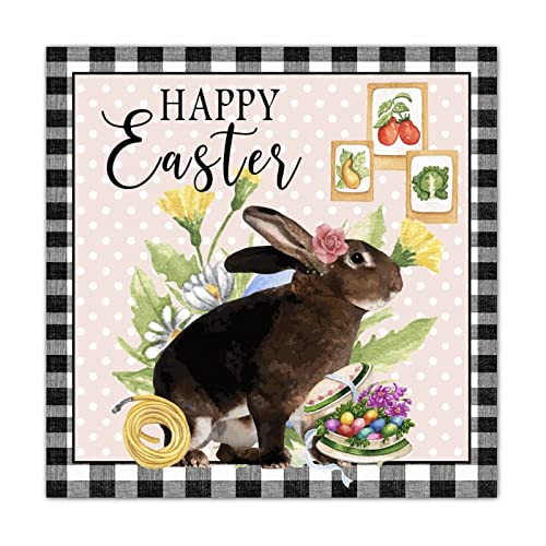 Panneau mural bois Happy Easter 40 cm pour rompre la monotonie des murs