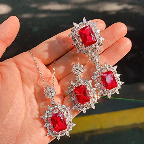 Bague Rubis 10*14mm et Parure Bijoux Femme pour Éviter les Faux Pas de Style