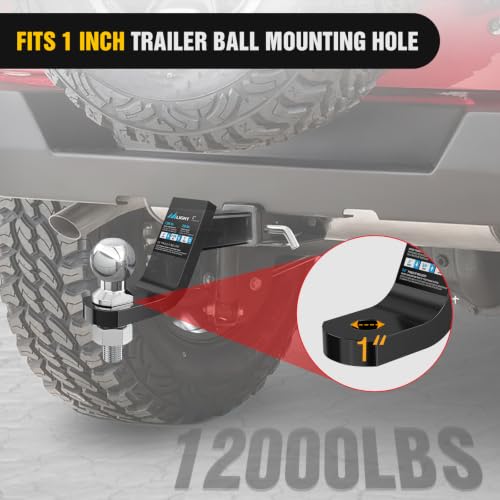 Image of Nilight 2-5 /16 inch Chrome Trailer Hitch Ball | 12000 lbs, 1 inch x 2-1 /4 inch Shank Universal fit Trailer Hitch Ball Custom Engineered for Heavy Duty Towing