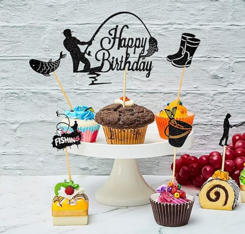 6 decorazioni per torte a tema pescatore
