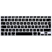 HRH Italian Silicone Keyboard Cover Skin for MacBook Air 13,for MacBook Pro 13/15/17with or w/Out Retina Display,2015 or Older Version,for iMac Older EU Layout Keyboard Protector -Black