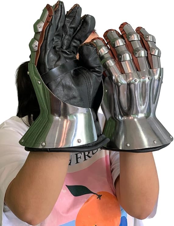 Medieval Armor Gauntlets Pair-14th Centuary Hourglass Steel Gauntlets-Halloween Armor Gauntlets, Perfect For Re-Enactment, Live Cosplay Events, Renaissance & Fantasy Armor, Ren-fair Armor