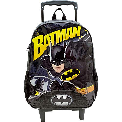 Mala Escolar com Rodas 14, Batman Forceful, 8851, Preta