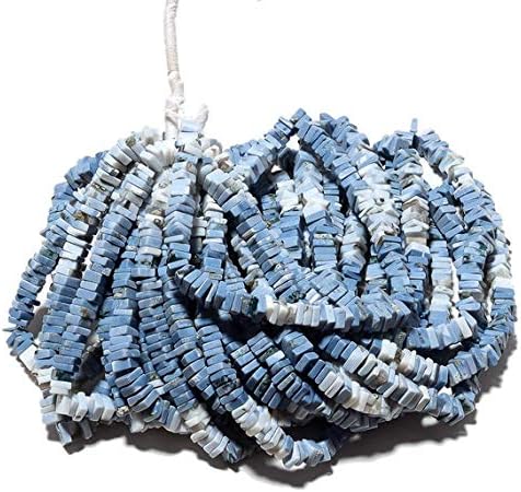 BEADS GEMSTONE Blue Opal Heishi Beads, Natural Opal Beads, Peruvian Opal Beads, 6.5mm Heishi Beads, 16 Inch Strand Code-HIGH-50282
