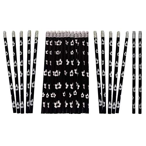 Lg-Imports 24 lápices con goma de borrar, diseño de balón de fútbol Cover