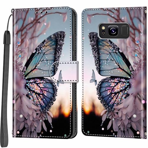 Image of Wallet Case for Samsung Galaxy S8, Butterfly wing