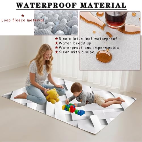 Tapis salon imperméable et lavable 80x150cm résistant pour entrée - 3