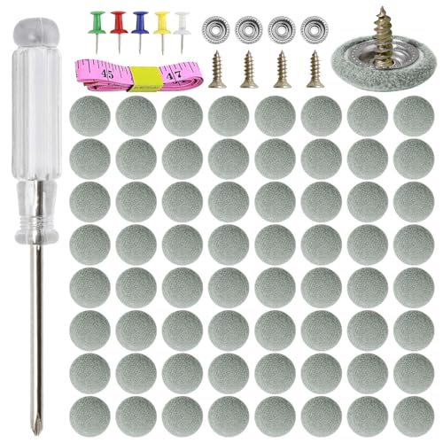 65 Set Car Roof Headliner Repair Kits 262 Pcs Auto Roof Snap Rivets Retainer for Interior Ceiling Cloth Fixing Repair Buckle with Installation Tool (Grey Flannelette)