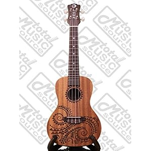 Luna Mahogany Series Tattoo Concert Ukulele LEFTY, UKE TC MAH L