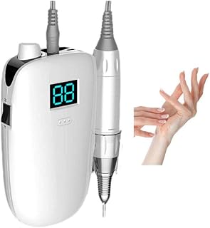 Electric Nail Files, Kit Portable Rechargeable Drilling Machine Pedicure Professional Manicurist 35000 Rev/Min for Acrylic Nails Gel,White