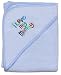 Extra Large 40"x30" Absorbent Hooded Towel, I Love My Mommy (Light Blue), Frenchie Mini Couture