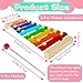 2 Pcs Wooden Xylophone for Kids,Xylophone Educational Musical Toy with 2 Child Mallets 8 Diatonic Keys,Xylophone Wooden Instruments Toys for Toddlers