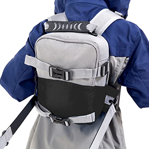 Onunaf Mochila de entrenamiento de esquí y snowboard para niños principiantes, correa ajustable para entrenamiento de esquí de nieve con lino (gris y negro) Cover