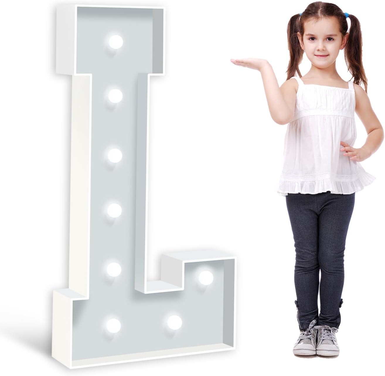 4 Feet Tall Marquee Light Up Numbers, Foam Board Mosaic Balloon for Party Backdrop Displays, Big Happy 7th 70th Birthday Light Up Sign, Cardboard Number 7 for Parties Decorations, Assembly Required