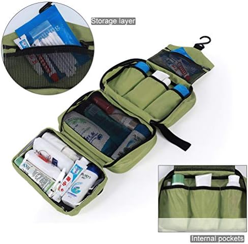 Rongyuk Hanging Toiletry Bag,Travel Wash Bag Travel Waterproof Toiletry Wash Bag Folding Portable Cosmetic Waterproof Bag For Men & Women Business Trip(Army Green)