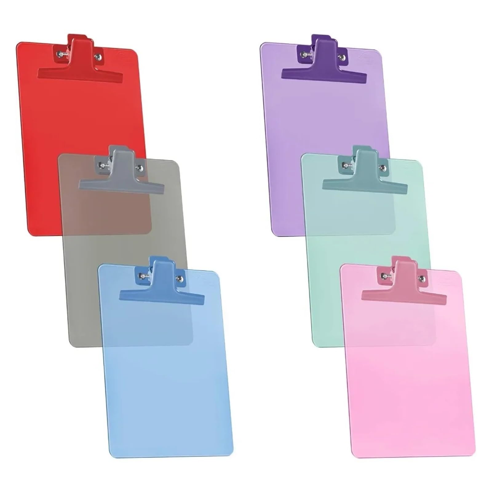 Mini portablocco per appunti, formato A5, con clip in metallo di alta qualità, colori in plastica, per scuola, ufficio, ristorante
