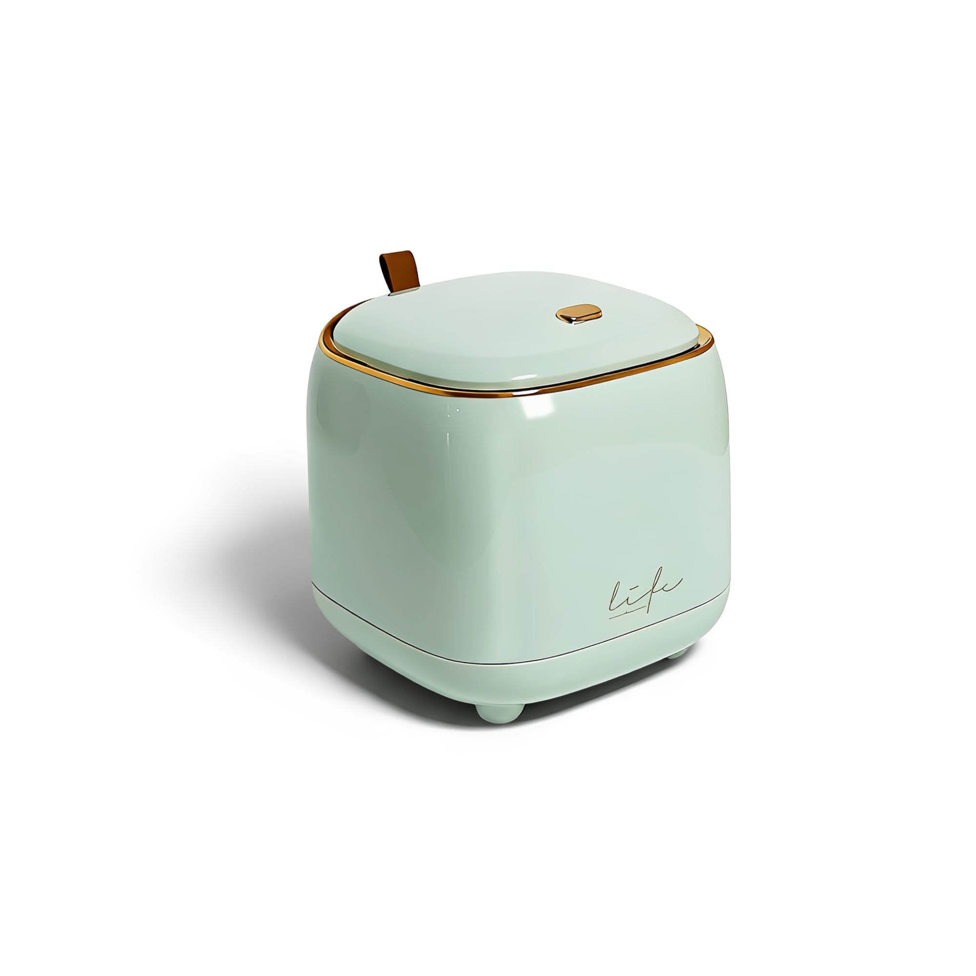 Gurlideo Mini Desktop Trash Can Desktop Waste Bin with Press Type Lid Wastebasket Rubbish Bin for home& office(Light Green)