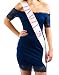 Dulcet Downtown White Satin Finally 21 Birthday Sash with Rose Glitter Lettering