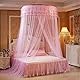 Shipenophy Atmungsaktive Faltbare Bettvorhang Runde Baldachin Bett Vorhang Spitze Prinzessin Stil Für Schlafzimmer Haushalt Wohnkultur(pink)