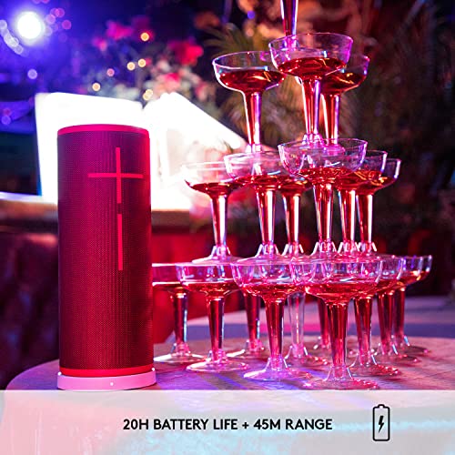 Ultimate Ears Megaboom 3 Portable Wireless Bluetooth Speaker (Powerful Sound + Thundering Bass, Bluetooth, Magic Button, Waterproof, Battery 20 Hours) - Sunset Red #TOP5