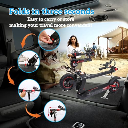 Electric Scooter for Adults, 34 Miles Long Range, Top Speed 15.5 MPH, 10" All-Terrain Tires, Folding E-Scooter for Teens & Adults, 150 kg Load Capacity - Image 4